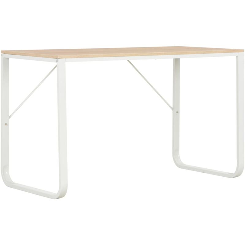 

vidaXL Escritorio para Ordenador 120x60x73 cm Color Roble y Blanco - Blanco