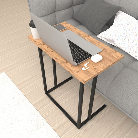 Escritorio para portátil Högsby aglomerado 66 x 60 x 36 cm en roble [en.casa]