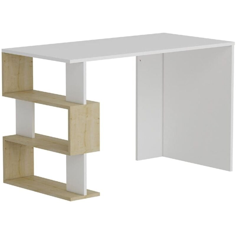 

Home Mania - Homemania Escritorio de ordenador Patara 120x60x75 cm blanco y roble - Multicolor