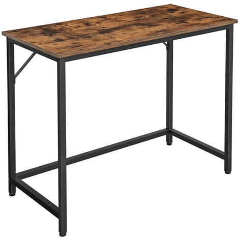 Escritorio pequeño/puesto de trabajo 100 x 50 x 75 cm para oficina salón dormitorio montaje sencillo metal estilo industrial marrón 120004687
