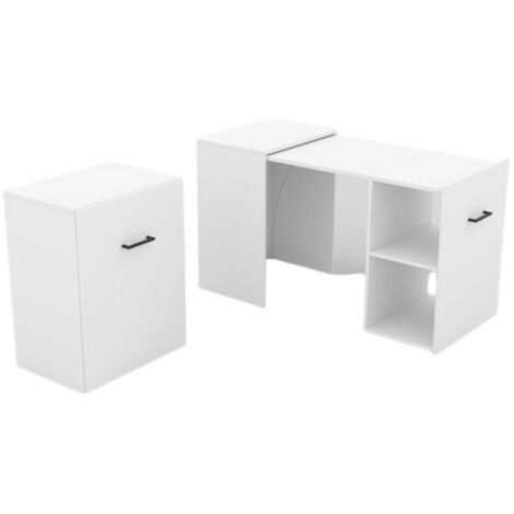 MEUBLORAMA Escritorio plegable especial para pequeños espacios colección FLIP color blanco.