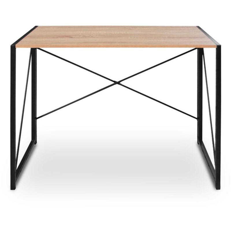 

Mc Haus - Escritorio plegable resistente y estable de madera MDF y acero color negro