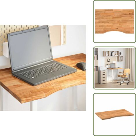 Escritorio rectangular - vidaXL Tablero escritorio rectangular madera maciza roble marrón claro - Muebles de roble