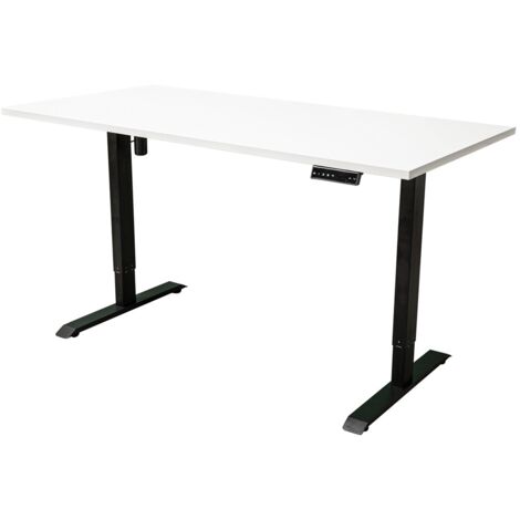 Escritorio regulable eléctricamente - 140x80 cm - Negro / Blanco