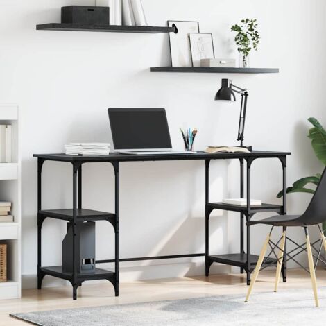 Escritorio Roble Negro 140 x 50 x 75 cm Madera contrachapada