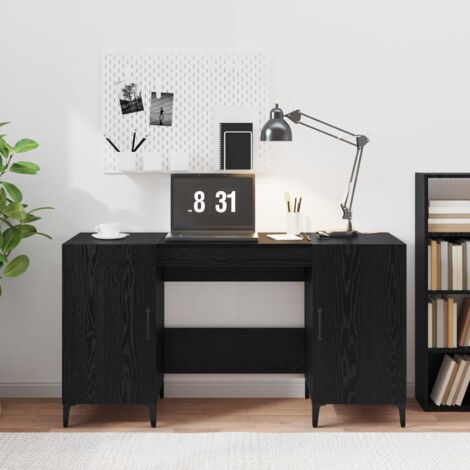 Escritorio Roble Negro 140 x 50 x 75 cm Madera de ingeniería