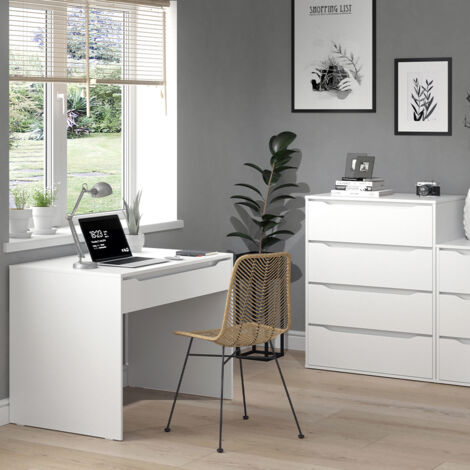 Escritorio Ruben, Blanco, 100 x 65 cm, Vicco