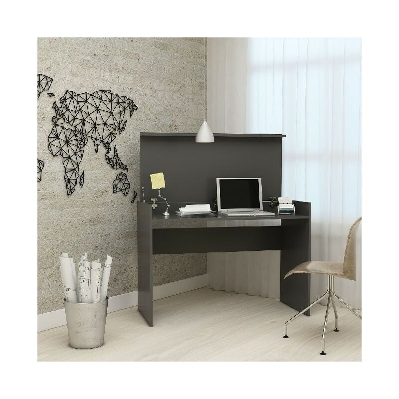

Homemania - Escritorio Stella - con estantes - Oficina, Estudio, Habitacion - Antracita en Tablero de particulas de melamina, 120 x 54 x 85 cm