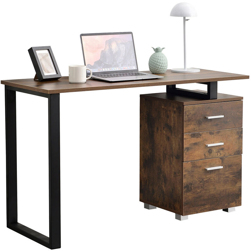 

Escritorio Stockton de madera con cajonera Marrón oscuro