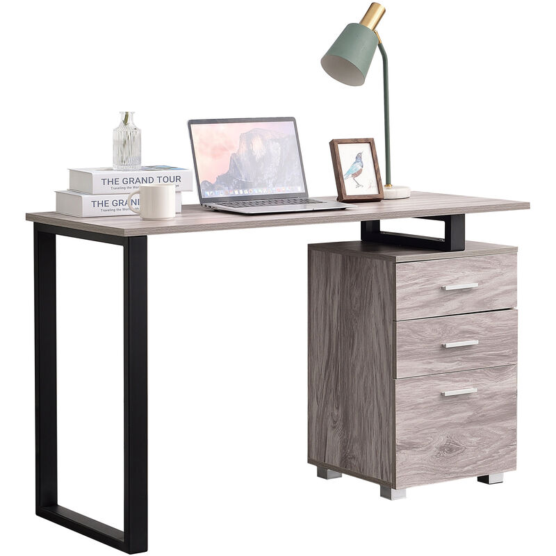 

Escritorio Stockton de madera con cajonera Gris