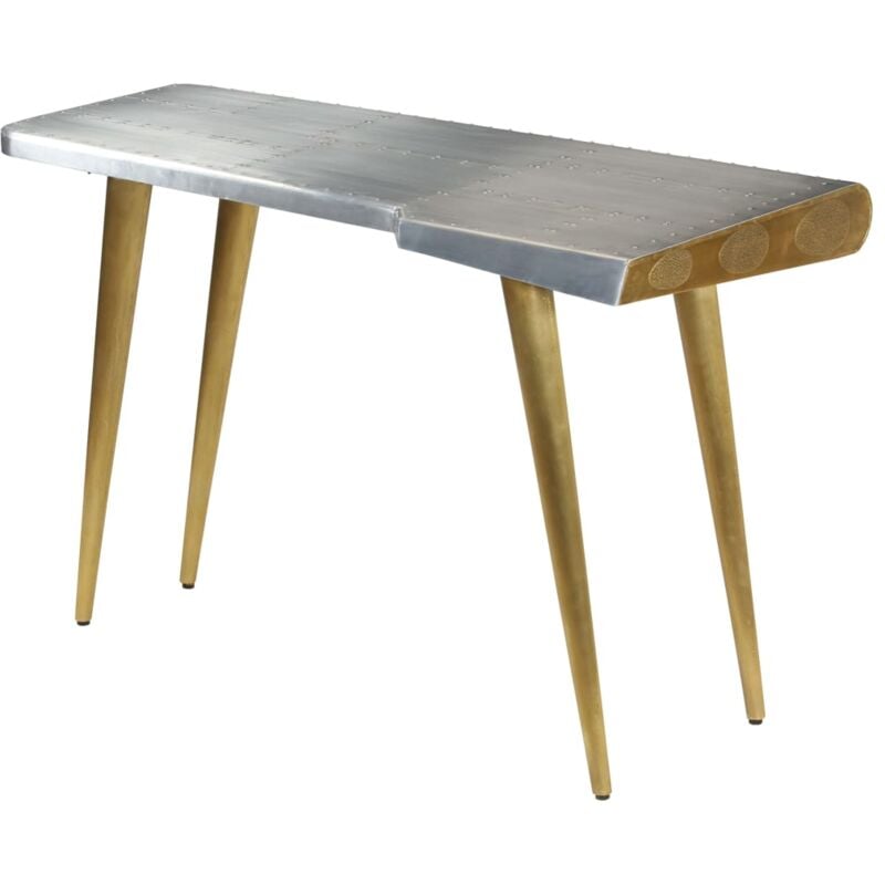 

vidaXL Escritorio vintage de estilo aviador 120x60x76 cm - Plateado