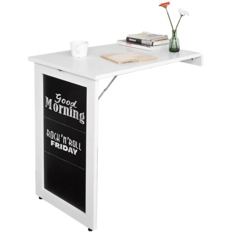 Escritorios de Ordenador,Mesa Plegable de Pared con Pizarra Frontal,Blanco FWT20-W SoBuy ES
