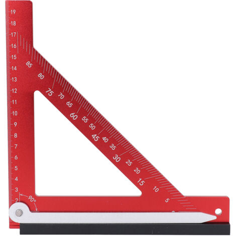 Escuadra angular multifuncional de aluminio de 90° para carpintería y construcción.