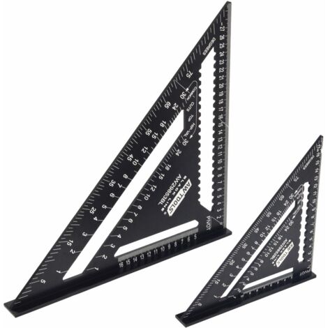 Escuadra de Aluminio Awtools 7" Línea Negra