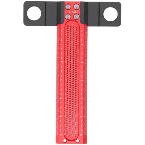 Escuadra de aluminio de 6 pulgadas para marcar agujeros en madera, precisa, antideslizante, tipo T.