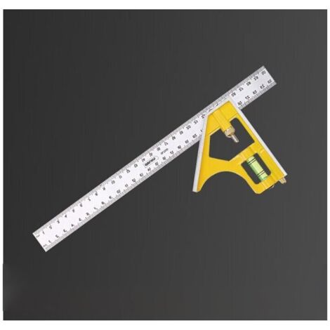 Escuadra de combinación multiusos – 300 mm – Regla de ángulo recto de acero inoxidable de 90 grados activa