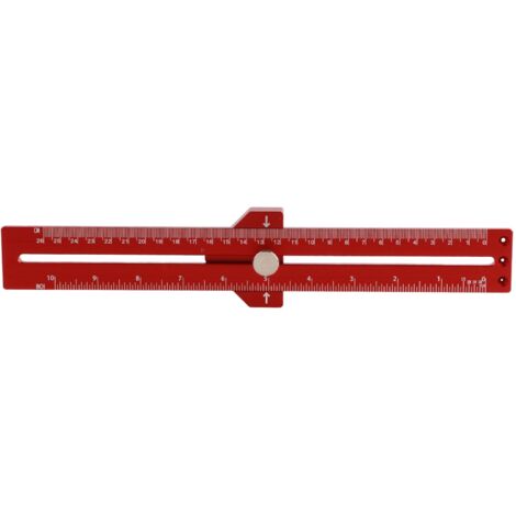Escuadra de marcado tipo T de aluminio rojo, precisión garantizada, herramienta para marcar madera