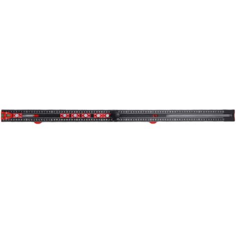 Escuadra de posicionamiento de aluminio de 90 cm, ajustable con 2 niveles de burbuja y 6 deslizadores para marcar y medir.