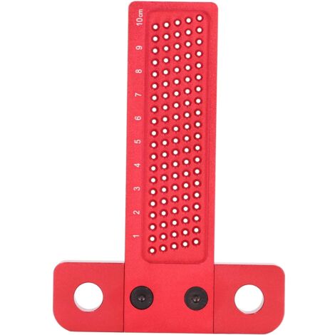 Escuadra en T de aleación de aluminio de 100 mm para carpintería con orificio de centrado y marcaje.