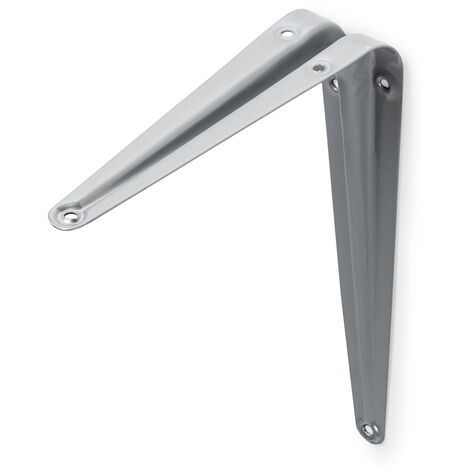 Escuadra para Estantería  Estilo Decorativo  Fabricado en Acero  Acabado en Gris  Medidas 36148199 mm  Sistema de Fijación  1 Unidad -
