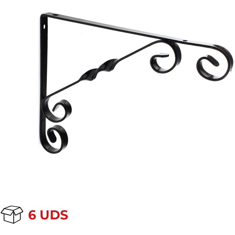 

Escuadra para Estantería de Forja | Estilo Decorativo | Fabricado en Acero | Acabado en Negro | Medidas 245*195*113 mm | Sistema de Fijación