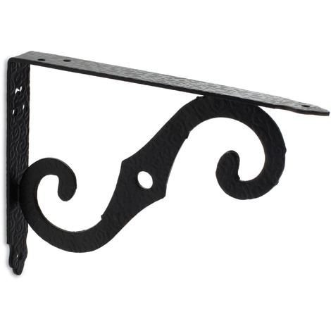 REI Escuadra pared Estantería de Forja Estilo Decorativo Fabricado en Acero Acabado en Negro Forja Medidas 23158200 mm Sistema de Fijación Atornillado 1 Unidad