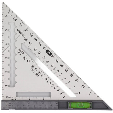 Escuadra triangular desmontable de 18 cm con nivelador de aluminio de alta precisión para trabajos de carpintería.