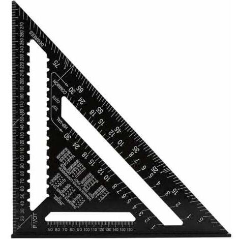 Escuadra triangular métrica profesional, escuadra de carpintero de alta precisión de 30 cm/300 mm, regla angular de aleación de aluminio para carpintería, herramienta de medición de velocidad, color n