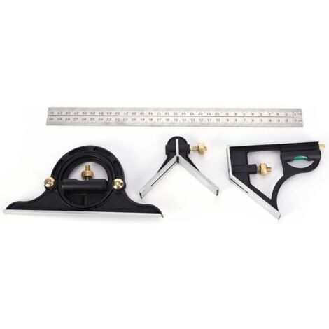 Escuadra triangular multiusos de acero inoxidable de 31 cm - Precisión de 0,01° 0-180°