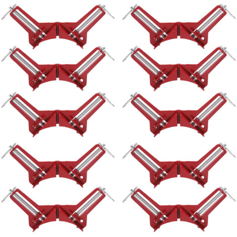Escuadras carpintero 90° – juego 10, aleación aluminio, fijación rápida, para estructuras, estantes, soldadura, acuarios