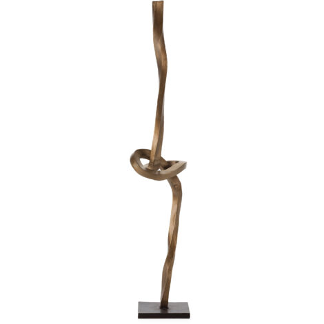 Escultura 26X26X161 Metal Dorado Antique/Bronce Negruzco