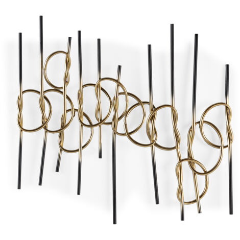 Escultura 83X7X83 Metal Dorado/Negro