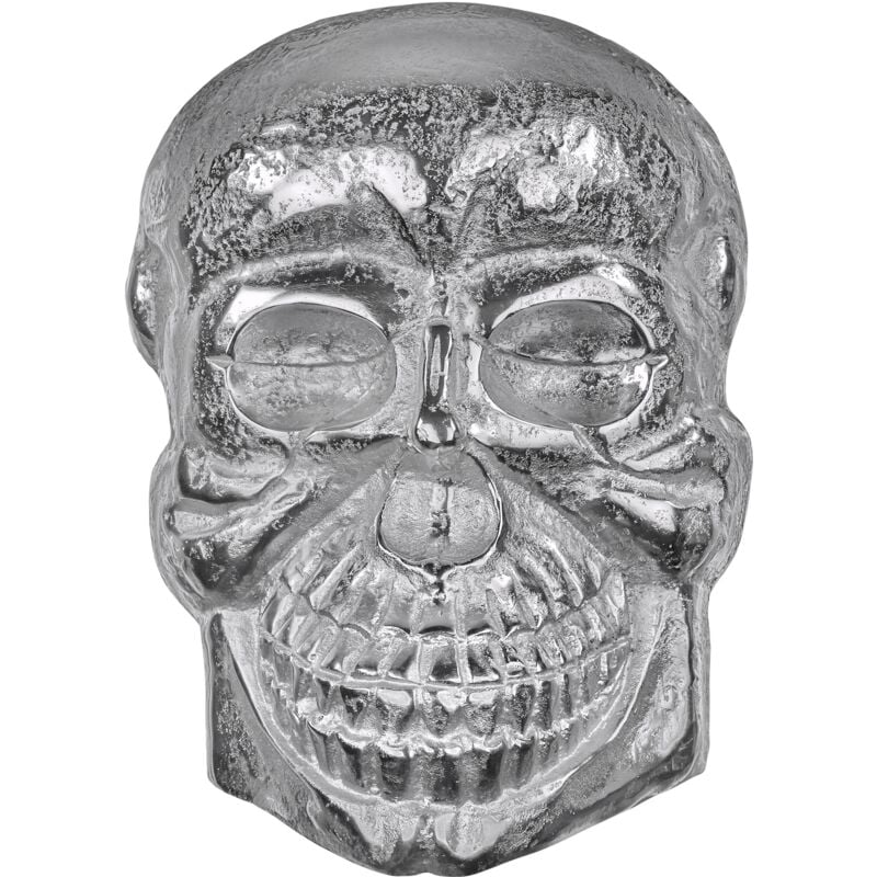 

Escultura cálavera decorativa alumino plateado vintage pared 42cm ® - Womo-design