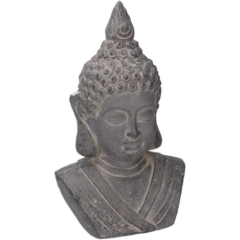 Escultura de Buda en resina gris 24,5x17x41 cm