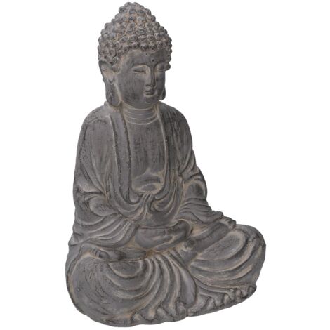 Escultura de Buda en resina gris 27x20x39 cm