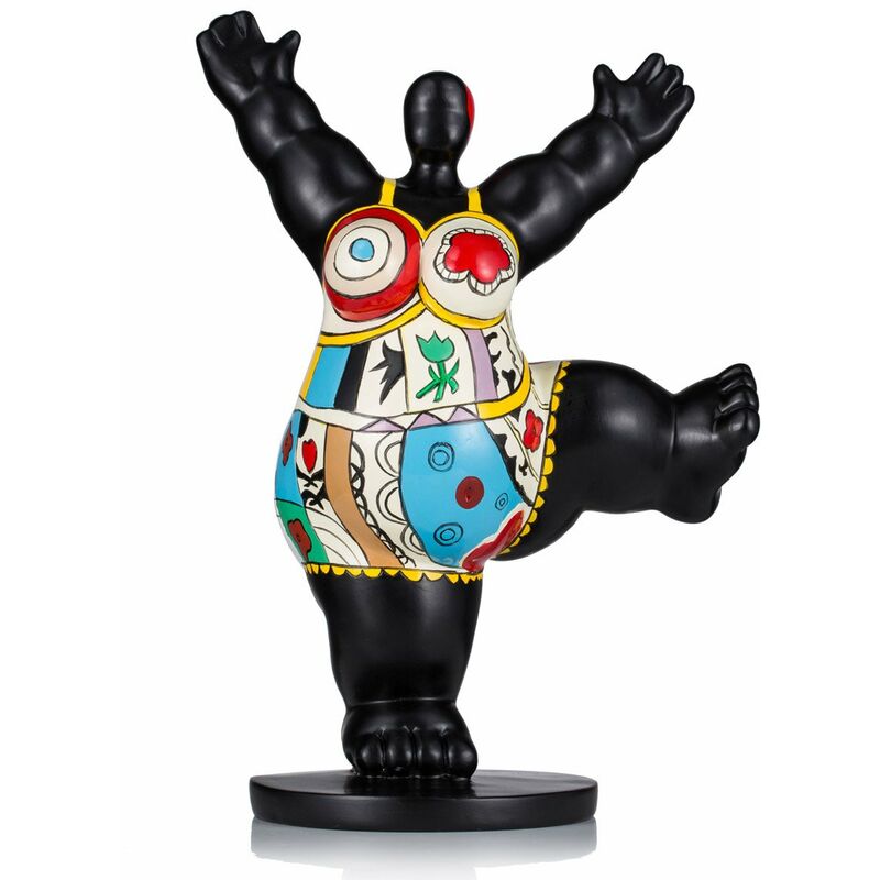 

Escultura de fibra de vidrio de Tooarts de mujer gorda de gimnasio, adorno decorativo de modelado exagerado