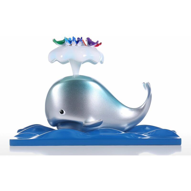 

Tooarts - Escultura de resina de ballena y pajaro de Tomfeel, decoracion del hogar, estatuilla de arte moderno, estatua de animal