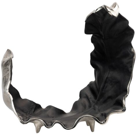 Escultura Hoja Aluminio Gris 47X25X36 Cm