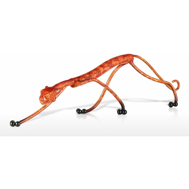 

Escultura prawl leopardo Tooarts Hierro Escultura decoracion del hogar Artesania Animal, naranja, tipo 1