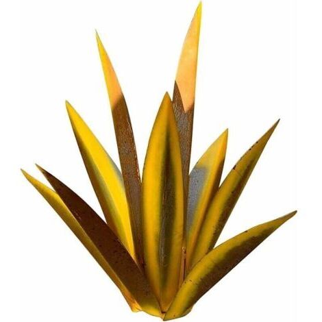 Escultura rústica de tequila, planta de agave de metal pintada a mano, estatua rústica para decoración de interiores, figuras de jardín, adornos para césped y jardinería en patios exteriores - 27 cm, 