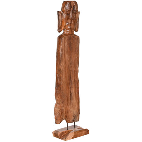 Escultura Teca 28X20X137 Tallada Natural Marron