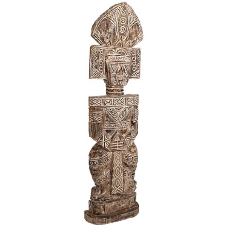 Escultural Tribal Madera Natural 4723541