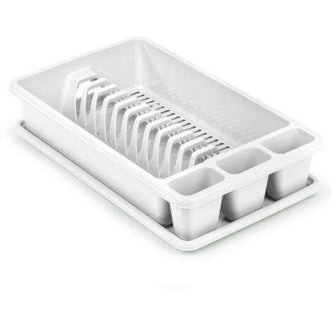 Escurreplato de plastico mediano crema  Blanco