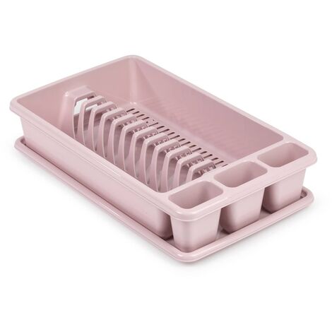 Escurreplato de plastico mediano  Rosa claro