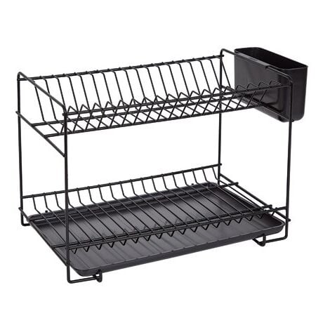ESCURREPLATOS ACERO PLASTIFICADO PEQUEÑO NEGRO - 89024