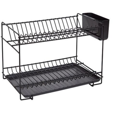 ESCURREPLATOS ACERO PLASTIFICADO PEQUEÑO NEGRO - 89024