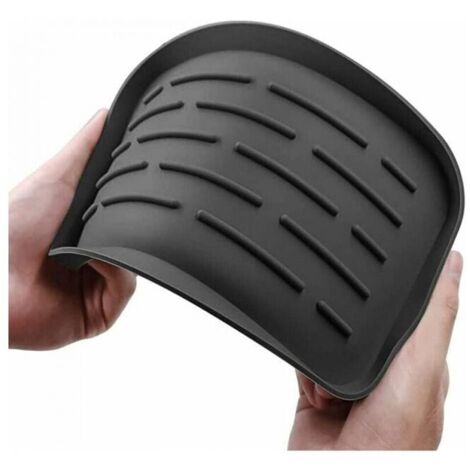 Escurreplatos de silicona - Organizador para fregadero, esponjas, cepillos, jabón, escurridor de copas, soporte antideslizante para esponja/fregadero (negro)
