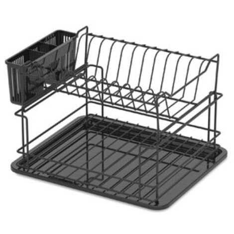 Escurreplatos doble desmontable 37 x 30 x 24,5cm negro duett