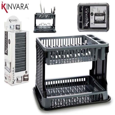 ESCURREPLATOS PLASTICO RATTAN 2 PISOS KINVARA