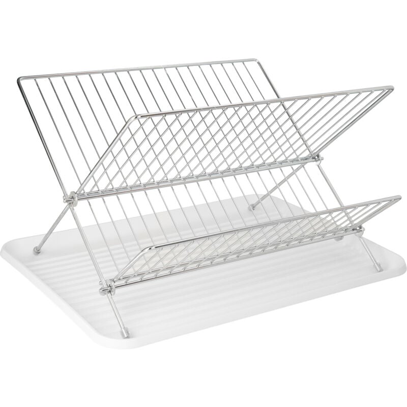 Escurreplatos Pleglable Con Bandeja Con 2 niveles